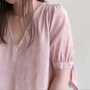 Madewell 100% silk pink floral top